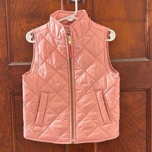 J. Crew Crewcuts Kid’s XXS Quilted Pink Vest, 1*R RearShldr Stain= Fair Cndtn